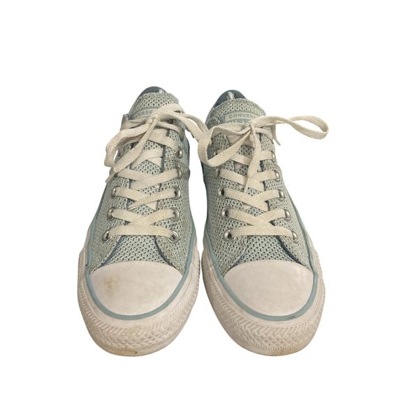 Converse Women's Size 8 All Star Low-Top Light Blue White Mesh Sneakers  shoes - Picture 2 of 8